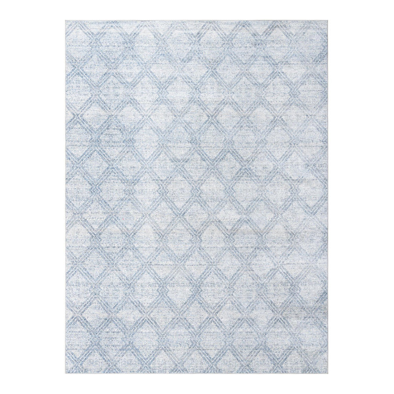 Tapis Langley Street® Modern Trellis Massie, Rectangle 9 pi x 12 pi, Bleu clair
