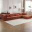 Canapé à compression, canapé-lit convertible au sol, canapé modulaire désossé bricolage, aucun assemblage requis, tissu polaire circulaire, surdimensionné à 4 places avec 1 repose-pieds, orange-2109873274