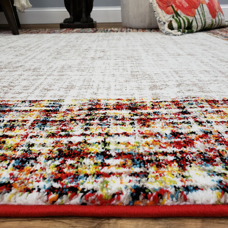 Tapis rayé crème / brun Ethyleen, 5 pi x 7 pi
