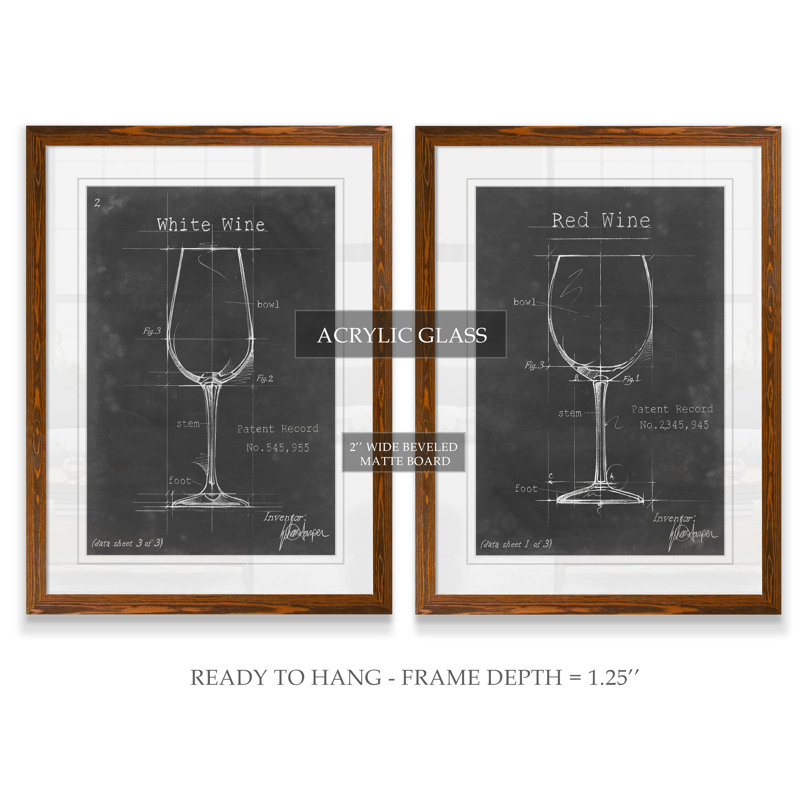 « articles bar blueprint iii » par antonymeus bunjamin (abe)-ensemble de 2 reproductions d’art sur cadre photo, Espresso