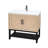 36-Inch Freestanding Bathroom Vanity With White Ceramic Sink, Hot And Cold Faucet, 2 Storage Doors, Open Iron Shelf, Featuring Adjustable Foot Pads, Metal Hinges, Textured Faucet For Ample Durability-221536473-221536422
