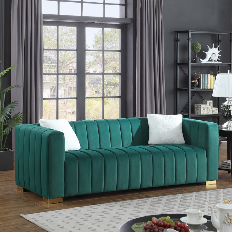 Canapé moderne à 3 places, Vert foncé