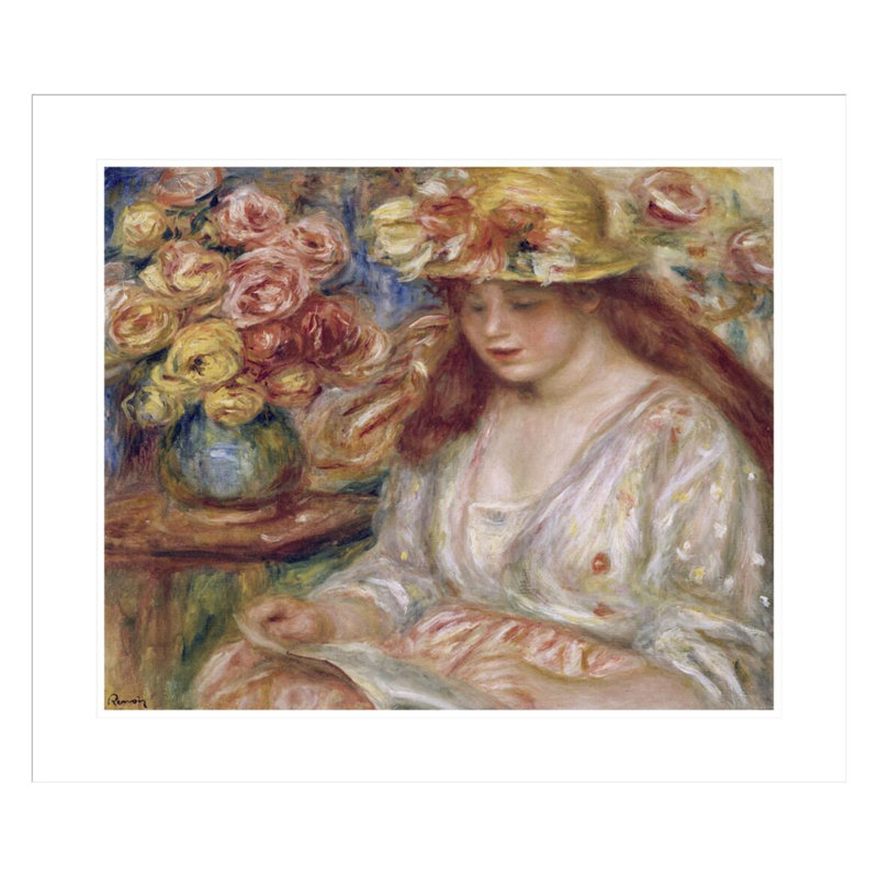 «The Reader» par Pierre-Auguste Renoir, impression giclée sur cadre, H 23,5 po x l 27,47 po