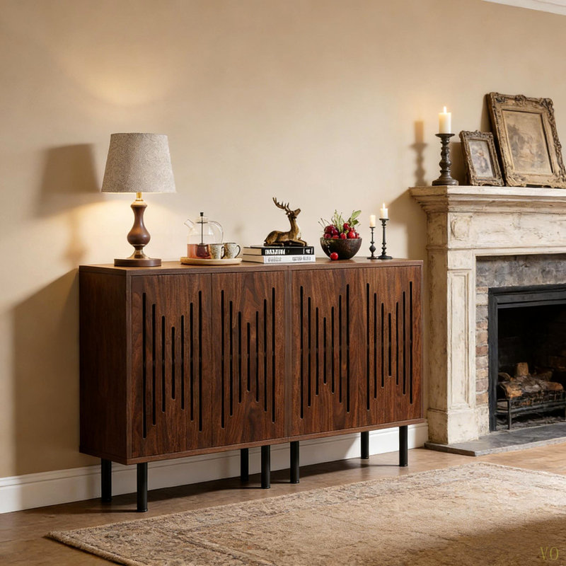 Armoire rustique, ensemble de 2 armoires de rangement, buffet classique
