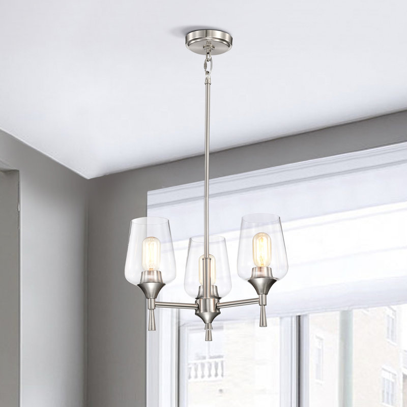 Lustre classique / traditionnel 3 lumières Aidan-James, Nickel brossé