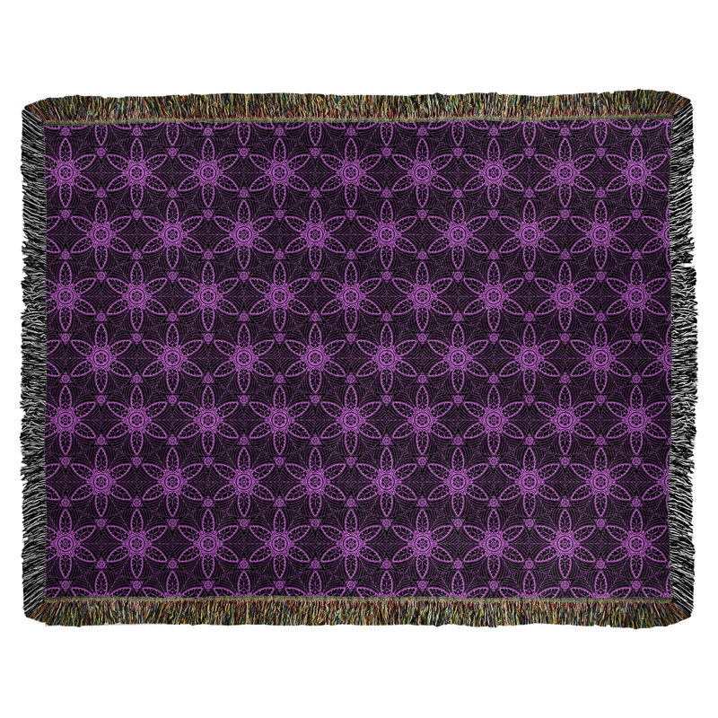 Couverture en coton tissé Katelyn Elizabeth, l 37 po x L 52 po, Violet clair