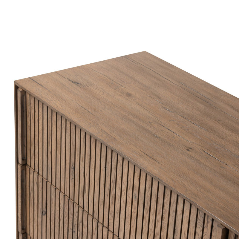 Leo 6 - Drawer Solid Wood Dresser, Rustic Gray