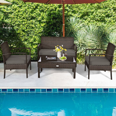 Fernie 4 - Person Patio Conversation Set with Cushions