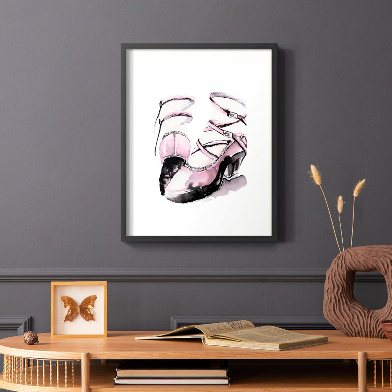 Reproduction encadrée à plateforme Strappy - bois massif, Noir, H 20 po x l 16 po