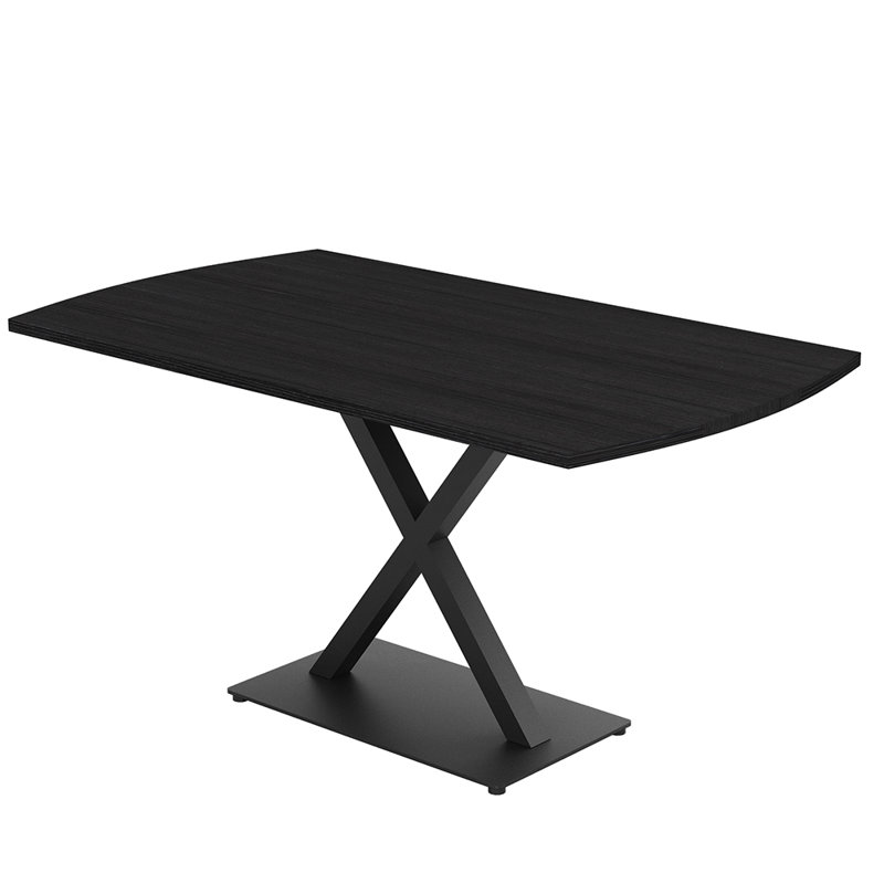 Table de conférence Pavert Arc, Noir mat, H 30 po x l 60 po x P 36 po, Cyprès noir