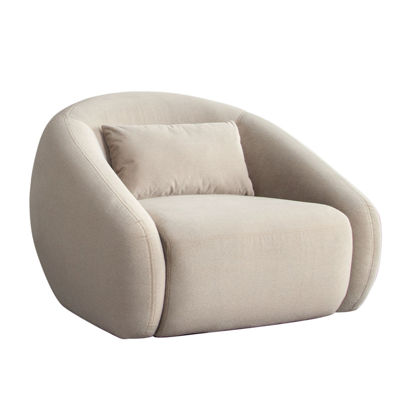 Chaise d'appoint pivotante en faux alpaga Lena