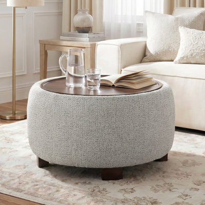Round Cocktail Ottoman with Storage
