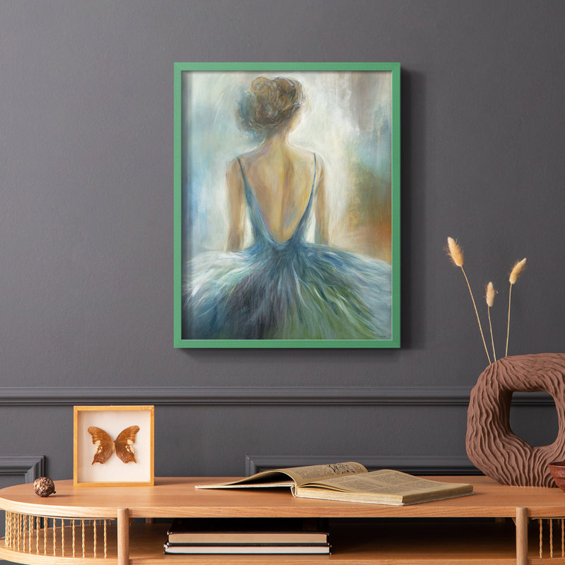 «Lady in Blue», reproduction encadrée - bois massif, Brun, H 14 po x l 11 po
