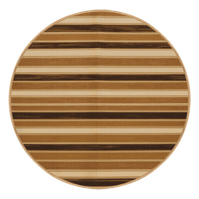 Washable Maple Cream Striped Area Rug