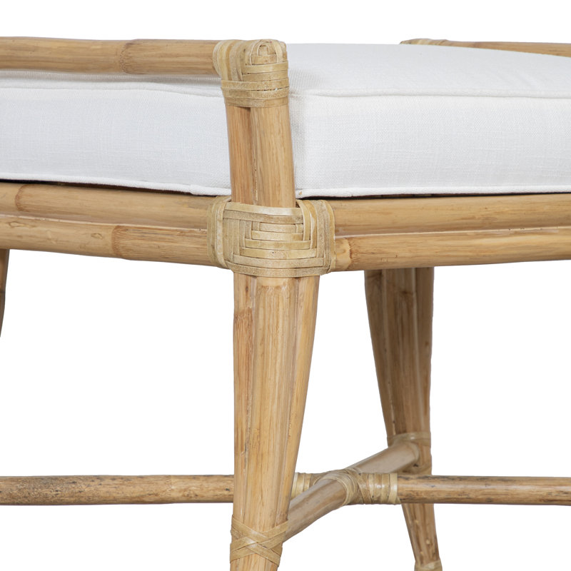 Malacca Upholstered Bench, Natural