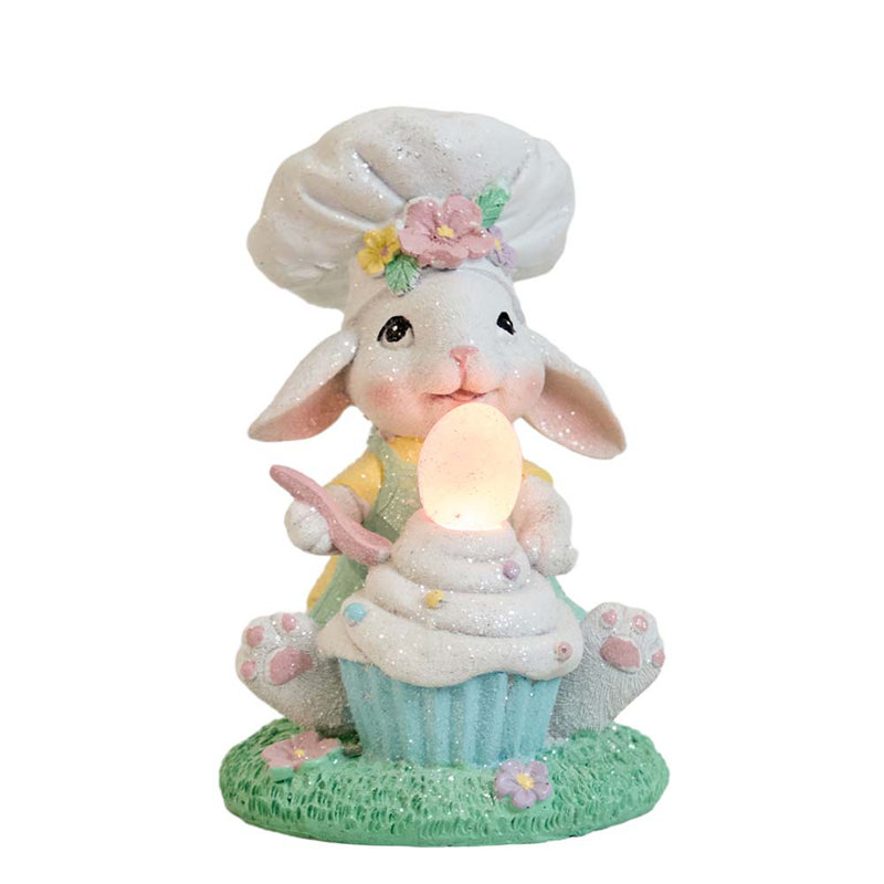 Statues de lapin de Pâques, résine, décorations de lapin, printemps, figurines faites à la main