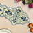 Embroidered Beaded Blue White Table Runner with Glass Bead Embroidery for Christmas and Home Decor-1009469661