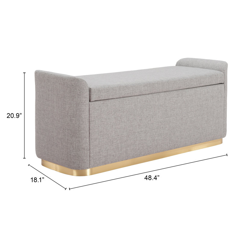 Banc de rangement Dabo gris