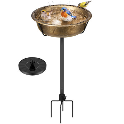 Rieleigh Polyresin Bird Bath Bowl with Solar Fountain