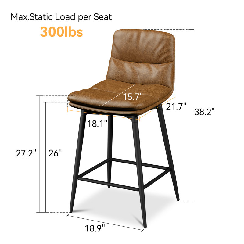 Malakeh 27.2” counter stool, Brun