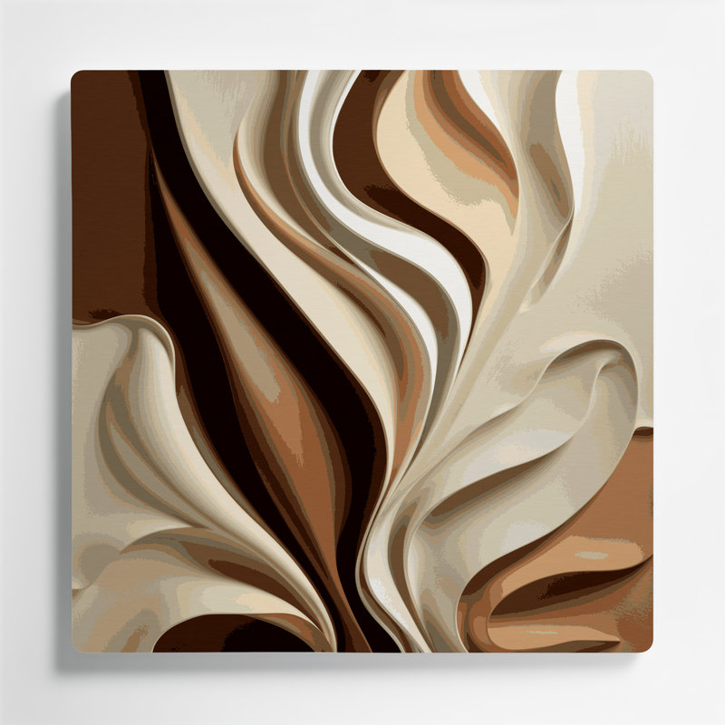 Art mural abstrait en métal beige 84, H 32 po x l 32 po