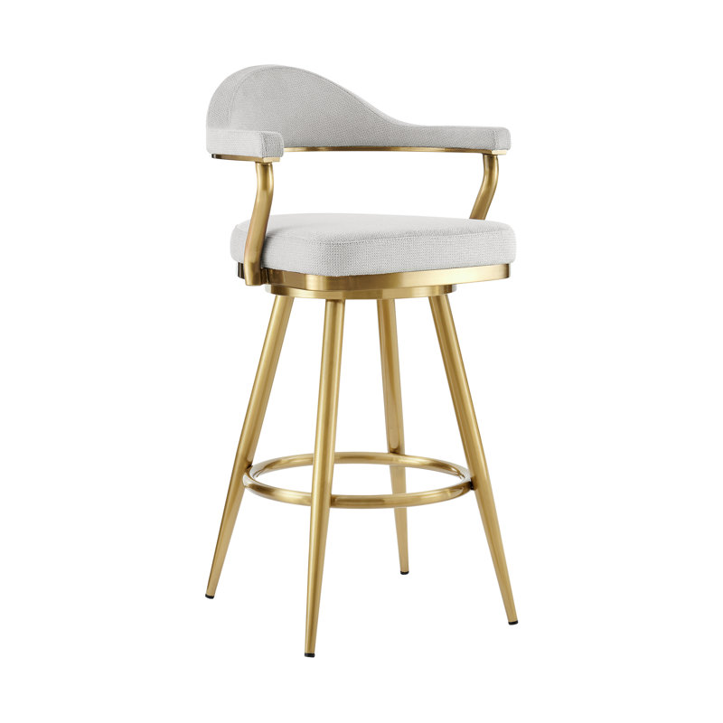 Tabouret de bar Dinora, Tabouret de comptoir (siège d'une hauteur de 26 p, Argent argent