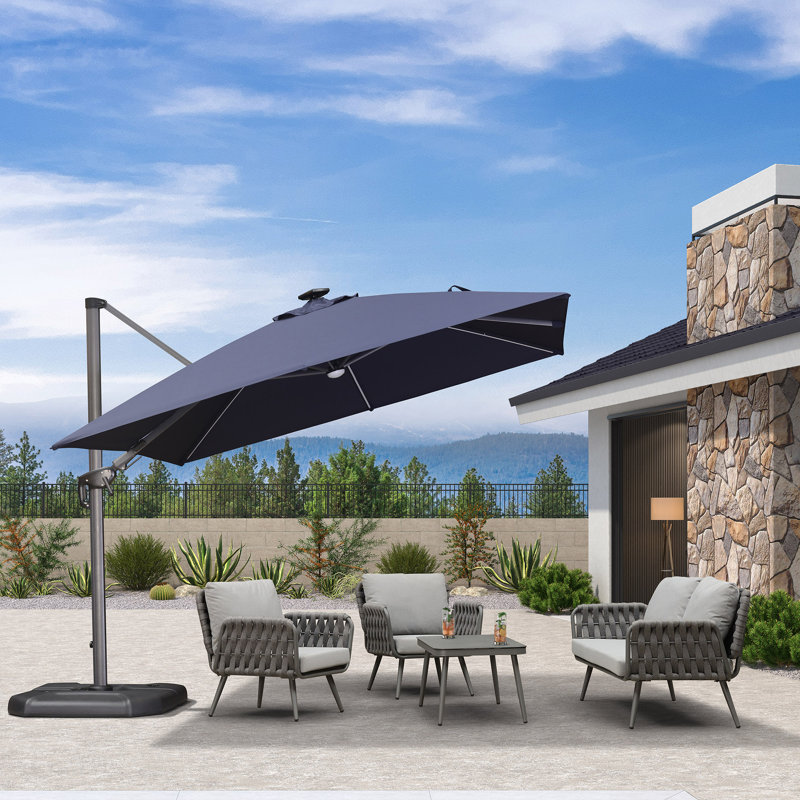 304cm Cantilever Parasol, Navy Blue