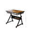 Bureau d'écriture à hauteur réglable avec couvercle en bois, 4 plateaux et roulettes, noir de jais, 35,43 L, table de casse-tête 1500 pièces pour la maison