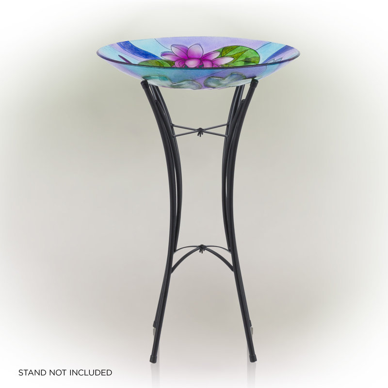 Alverce Glass Birdbath