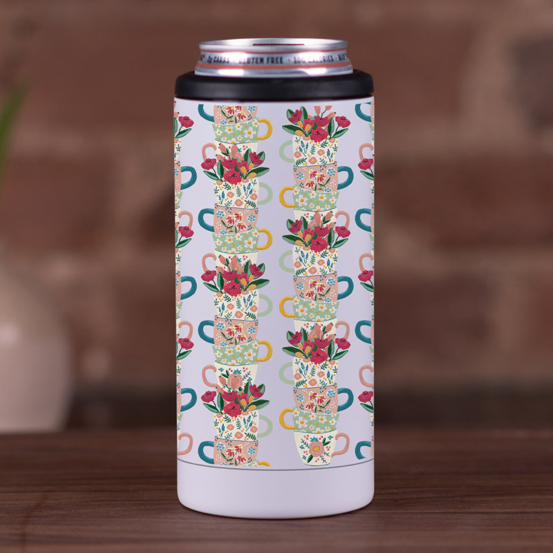 Stacked Teacup Pattern 12 oz. Beverage Sleeve