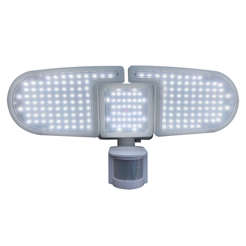 White Triple Head LED Outdoor Motion Security Light