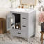 Meuble-lavabo de salle de bain avec lavabo en céramique, 3 tiroirs et 1 porte, rangement polyvalent-686695254