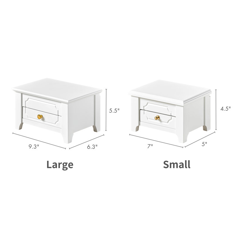 Manufactured Wood Jewellery Box +, Beige, 0.47'x0.78'x0.53'