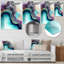 Géode bleue abstraite bleue - décoration murale abstraite en métal marbré-942571181