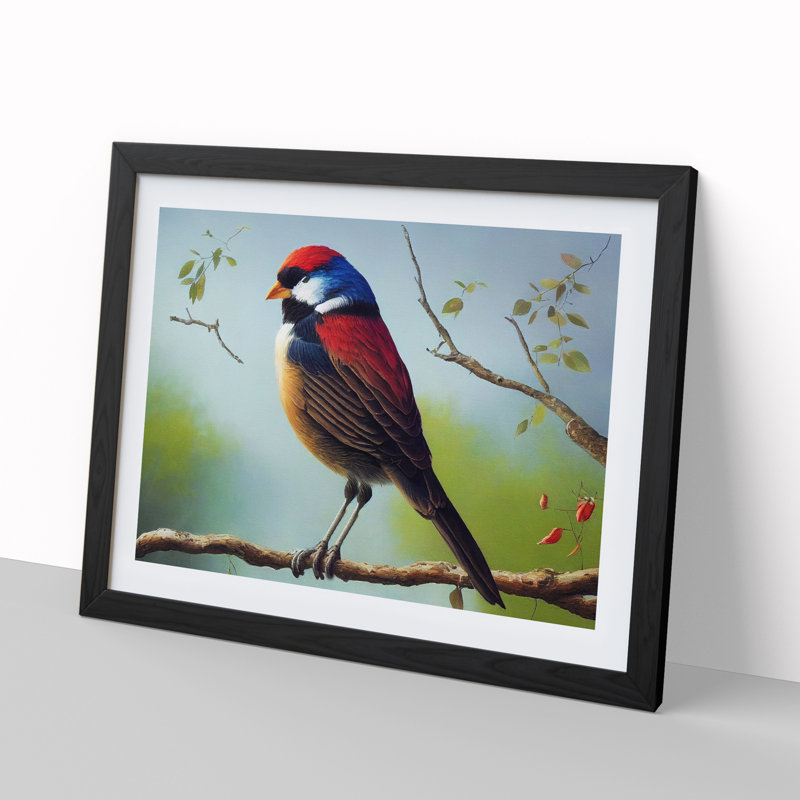 Beaming Bird - Framed Print, Black, 34cm H x 46cm W x 2cm D
