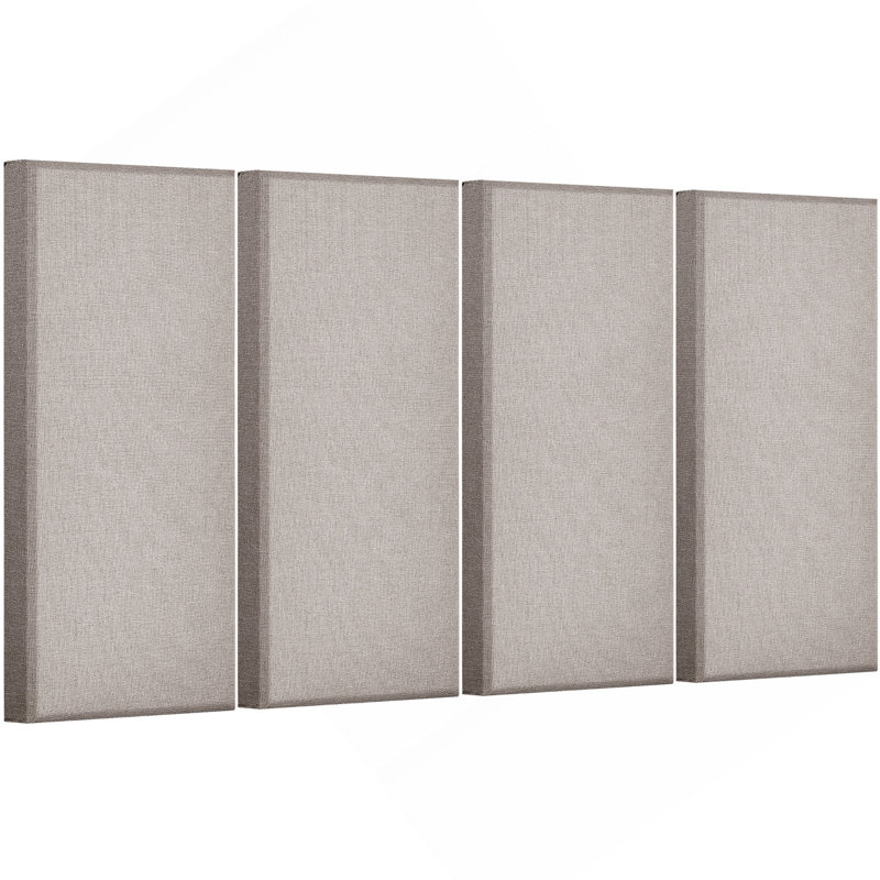 4 panneaux muraux acoustique PCS de 2 po d'épaisseur 23,6 po x 11,8 po chameau auto-adhésif