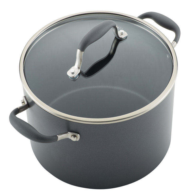 Gray Aluminum Nonstick 11-Piece Cookware Set with Glass Lids