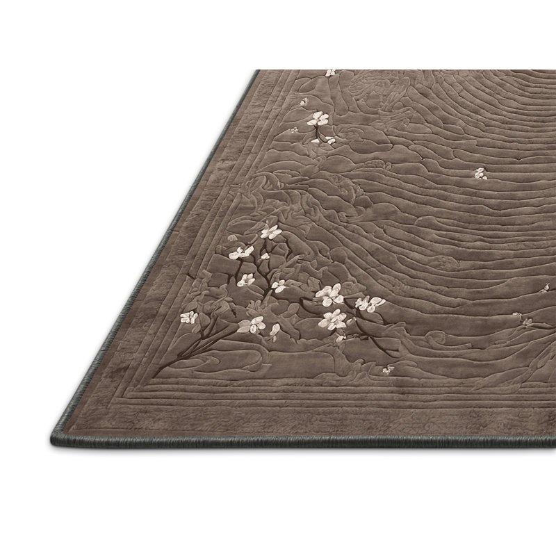Silky Soft Plush Gray Area Rug, Round 8'