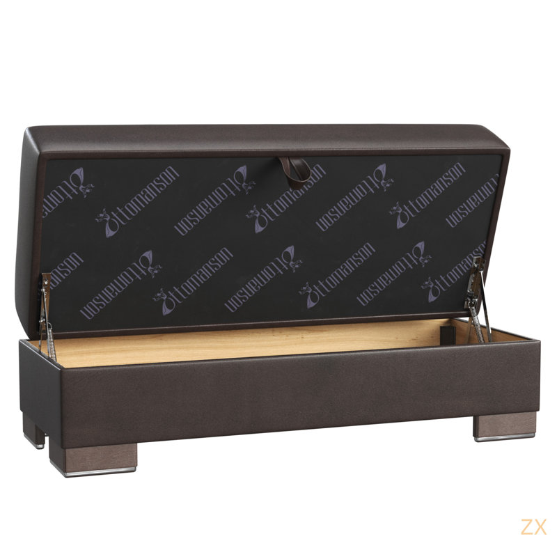 Repose-pieds avec rangement Primenest Skyhaven, Marron clair