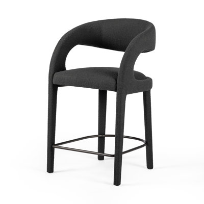 Hawkins Upholstered Bar Stool with Solid Wood Frame with Metal Frame