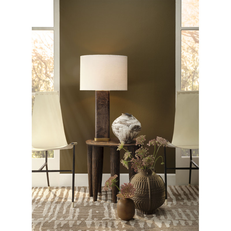 Taupe Porcelain Decorative Vase with Textured Design