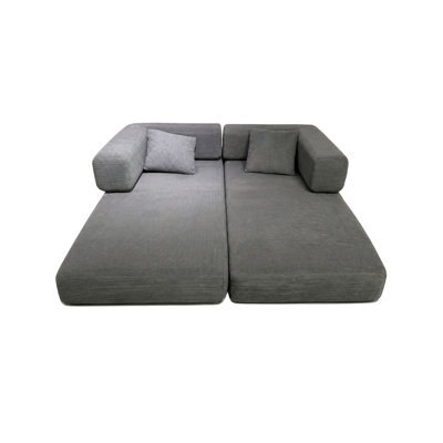 Double Sofa, Sofa Bed, Multifunctional Compression Sofa, Wide Body Sofa, Pure Sponge Sofa, Fine Striped Corduroy Fabric Sofa