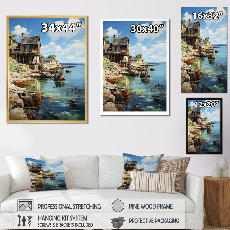 «Dagley The Normandy Coast» par Eugene VI, reproduction sur toile, Toile tendue, H 32 po x l 16 po x P 1 po