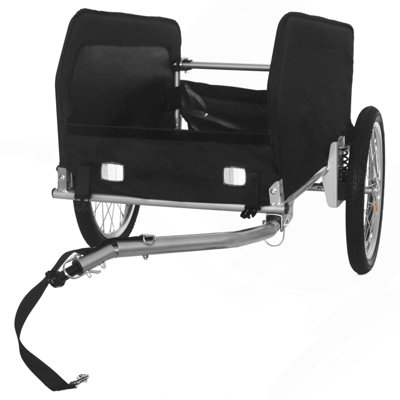 Remorque de cargaison de vélo robuste avec housse imperméable amovible - capacité de 88 lb, roues tout-terrain de 16 po et conception pliable pour le camping, épicerie rouge noir