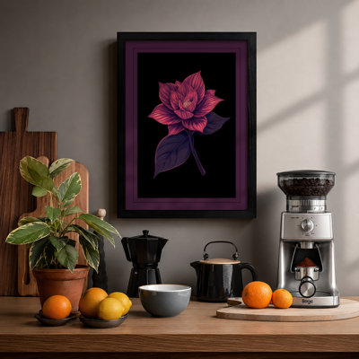Lotus in Magenta Botanical - Framed Print