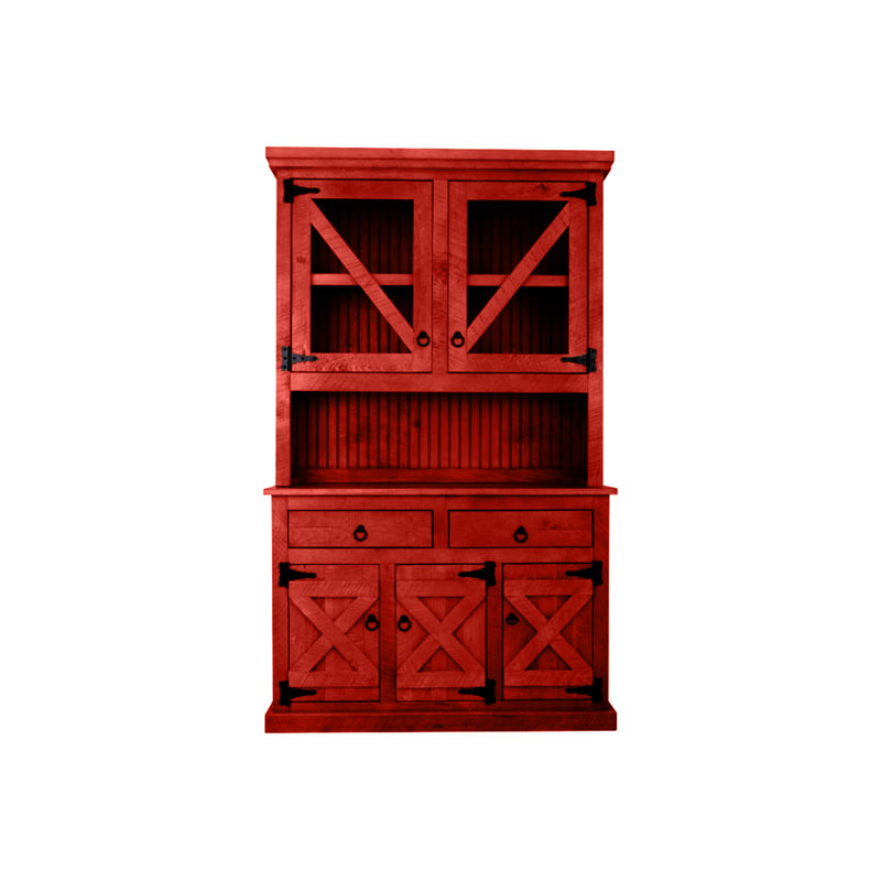 Soud Sideboard with Bar Hutch, Persimmon Red