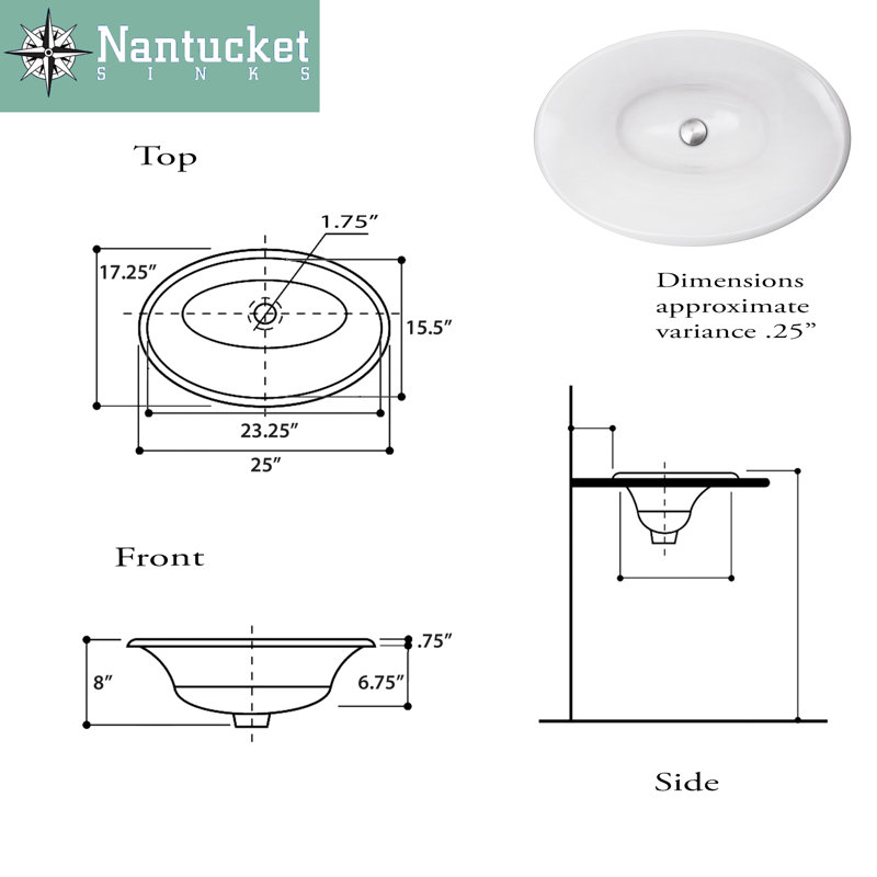 Regatta 25'' L Bathroom Sink