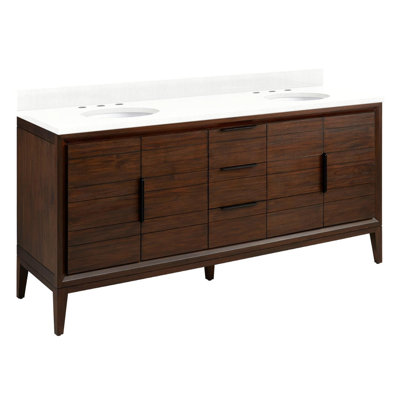 72" Aliso Double Bathroom Vanity Set with Oval Undermount Sinks