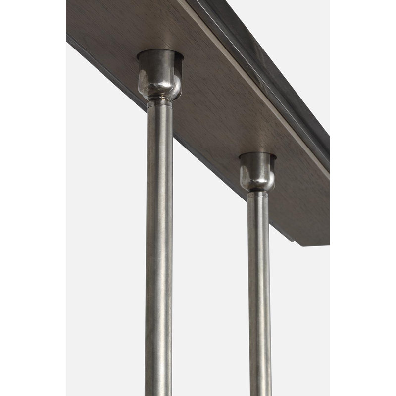 Anne-Marie Barton Remi 60" Linear Pendant, Mottled Pewter and Warm Walnut