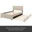 Lit plateforme double en velours avec lit gigogne-2042499133